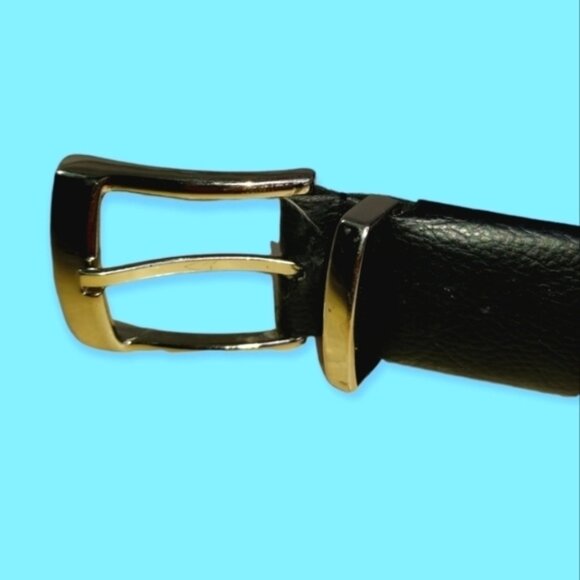 Genuine Men's Black Thick Leather 1½" Belt Size 44 - Picture 2 of 4